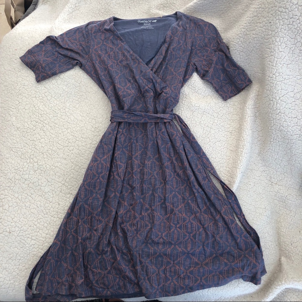Toad & Co | Blue and Orange Patterned Dress